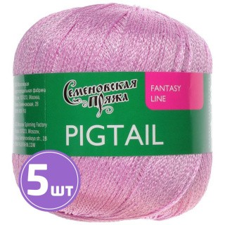Пряжа Семеновская Pigtail (6174), белый-астра 5 шт. по 100 г Пряжа Семеновская Pigtail (6174), белый-астра 5 шт. по 100 г
