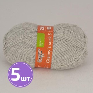 Пряжа Семеновская Granny`s sock S (910), меланж светло-серый 5 шт. по 100 г Пряжа Семеновская Granny`s sock S (910), меланж светло-серый 5 шт. по 100 г
