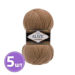Пряжа ALIZE LanaGold (466), темно-бежевый, 5 шт. по 100 г Пряжа ALIZE LanaGold (466), темно-бежевый, 5 шт. по 100 г