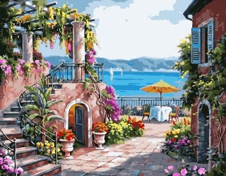 Картина по номерам «Тихий дворик» Картина по номерам «Тихий дворик»