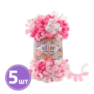 Пряжа ALIZE Puffy Fine color (6383), мультиколор, 5 шт. по 100 г Пряжа ALIZE Puffy Fine color (6383), мультиколор, 5 шт. по 100 г