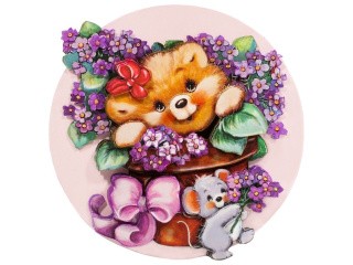 Папертоль «Медвежонок с цветами»