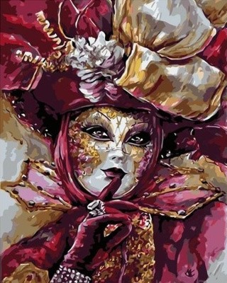 Картина по номерам «Девушка в маске» Картина по номерам «Девушка в маске»