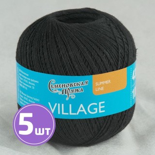 Пряжа Семеновская Village (30001), черный 5 шт. по 100 г Пряжа Семеновская Village (30001), черный 5 шт. по 100 г