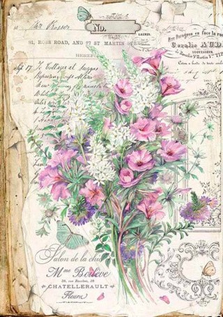 Бумага рисовая «Bouquet/Букет», 29,7x42 см, Stamperia Бумага рисовая «Bouquet/Букет», 29,7x42 см, Stamperia
