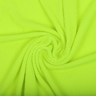 Ткань трикотажная Бифлекс жатка, 3 м, ширина 80 см, 490 г/м², цвет: 14 ярко-лимонный, TBY