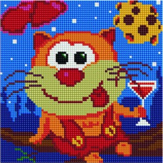 Алмазная вышивка «Кот навеселе» Алмазная вышивка «Кот навеселе»