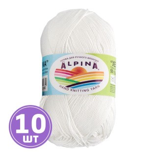Пряжа Alpina XENIA (001), белый, 10 шт. по 50 г