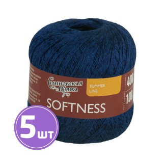 Пряжа Семеновская Softness (Нежность) (30002), синий_х1, 5 шт. по 100 г Пряжа Семеновская Softness (Нежность) (30002), синий_х1, 5 шт. по 100 г
