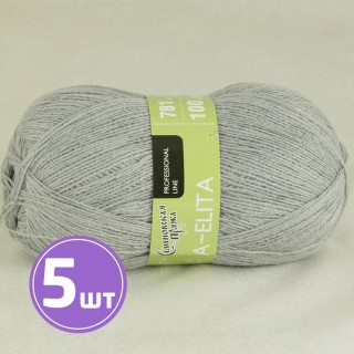 Пряжа Семеновская A-elita (7809), серая ангора 5 шт. по 100 г Пряжа Семеновская A-elita (7809), серая ангора 5 шт. по 100 г