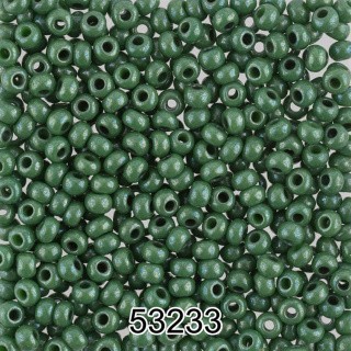 Бисер Чехия круглый 7, 10/0, 2,3 мм, 500 г, цвет: 53233 темно-зеленый