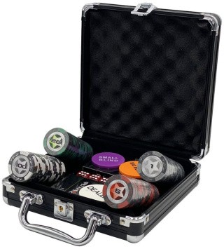 Покерный набор Black Stars, 100 фишек 14 г с номиналом в чемодане