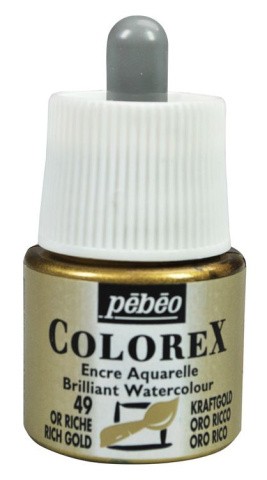 Акварельные чернила металлик Pebeo Colorex (под богатое золото), 45 мл