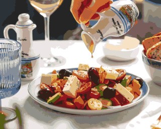 Картина по номерам «Греческий салат» Картина по номерам «Греческий салат»