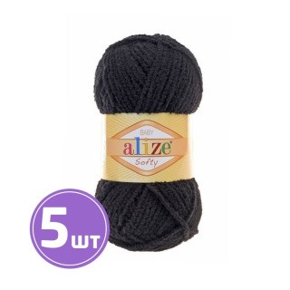 Пряжа ALIZE Softy (60), черный, 5 шт. по 50 г Пряжа ALIZE Softy (60), черный, 5 шт. по 50 г