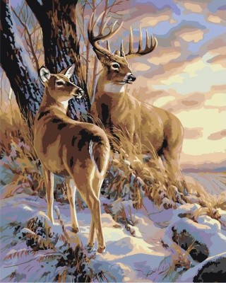 Картина по номерам «Пара оленей»