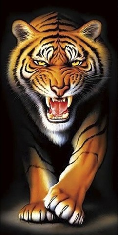 Алмазная вышивка «Тигр в темноте»