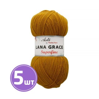 Пряжа из Троицка LANA GRACE SUPERFINE (1268), горчичный, 5 шт. по 100 г