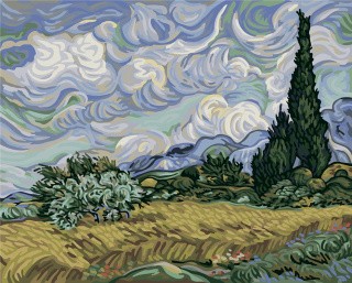 Картина по номерам «Винсент ван Гог, Пшеничное поле с кипарисами»
