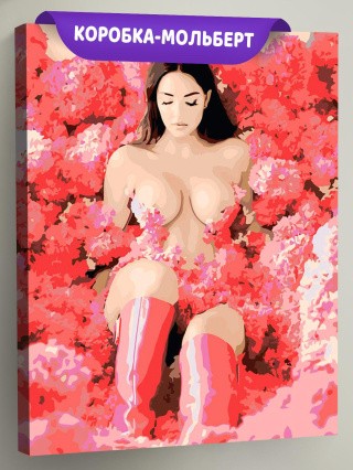 Картина по номерам «Обнаженная девушка в цветах 40x50»