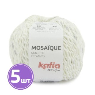 Пряжа Katia MOSAIQUE (200), бело-серебряный, 5 шт. по 100 г