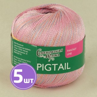 Пряжа Семеновская пряжа Pigtail (17860), розовый-n023, 5 шт. по 100 г