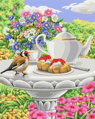 Картина по номерам «Чай в цветочном саду»