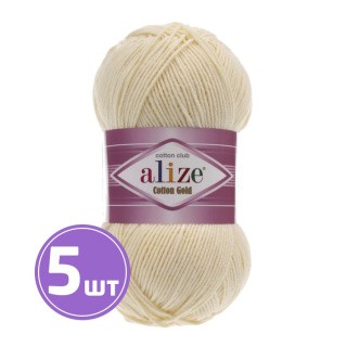 Пряжа ALIZE Cotton Gold (01), молочный, 5 шт. по 100 г Пряжа ALIZE Cotton Gold (01), молочный, 5 шт. по 100 г