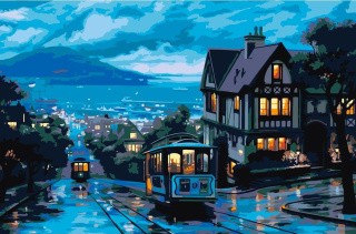 Картина по номерам «Вечерний трамвай»