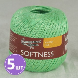 Пряжа Семеновская Softness (30086), светло-зеленый_x1, 5 шт. по 100 г Пряжа Семеновская Softness (30086), светло-зеленый_x1, 5 шт. по 100 г