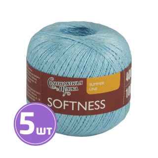 Пряжа Семеновская Softness (Нежность) (124202), голубой нежный, 5 шт. по 100 г Пряжа Семеновская Softness (Нежность) (124202), голубой нежный, 5 шт. по 100 г