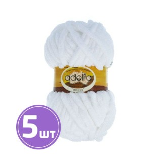Пряжа Adelia DOLLY (01), белый, 5 шт. по 100 г