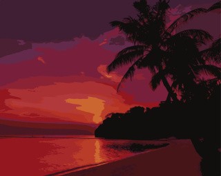 Картина по номерам «Закат на пляже»