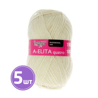 Пряжа Семеновская A-elita quatro (25), суровый 5 шт. по 100 г Пряжа Семеновская A-elita quatro (25), суровый 5 шт. по 100 г