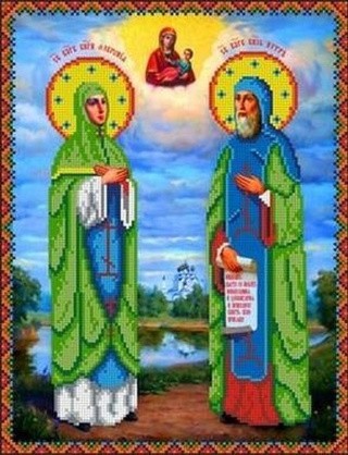 Рисунок на ткани «Святые Петр и Феврония» Рисунок на ткани «Святые Петр и Феврония»