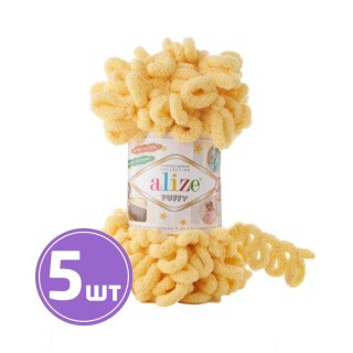 Пряжа ALIZE Puffy (509), желтый, 5 шт. по 100 г Пряжа ALIZE Puffy (509), желтый, 5 шт. по 100 г