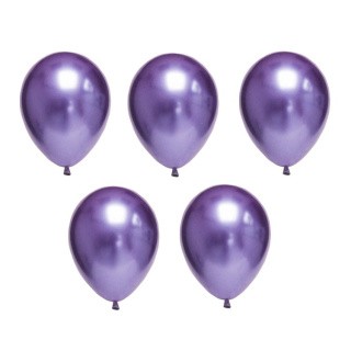 Набор воздушных шаров, 30 см, цвет: хром металлик фиолетовый, 5 шт., BOOMZEE