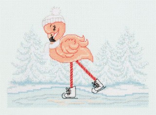 Набор для вышивания «Фламинго на коньках»