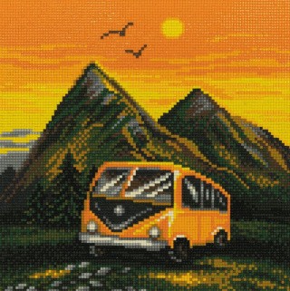 Алмазная вышивка «Жёлтый автобус»