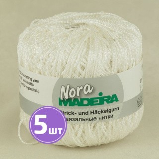 Пряжа MADEIRA NORA (390), белый, 5 шт. по 25 г