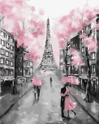 Картина по номерам «Под зонтом в Париже»