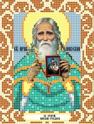 Рисунок на ткани «Святой Николай Гурьянов»