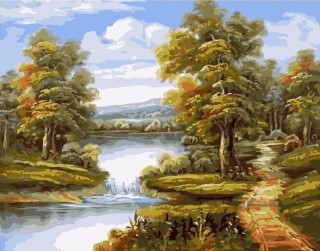 Картина по номерам «Речной водопад» Картина по номерам «Речной водопад»