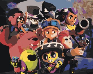 Картина по номерам «Brawl Stars Бравл Старс: герои арт»