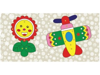 Мозаика «Цветочек и самолетик» (фигурки из картона)