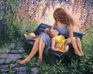 Картина по номерам «Мать с дочкой» Картина по номерам «Мать с дочкой»