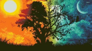 Алмазная вышивка «День и ночь»