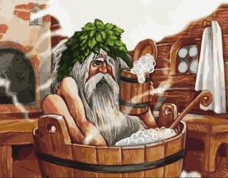 Картина по номерам «Хитрый банник» Картина по номерам «Хитрый банник»