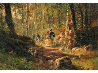 Пазлы «Прогулка в лесу» Ивана Шишкина
