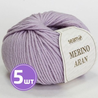Пряжа SEAM Merino Aran (09), бледно-сиреневый, 5 шт. по 50 г